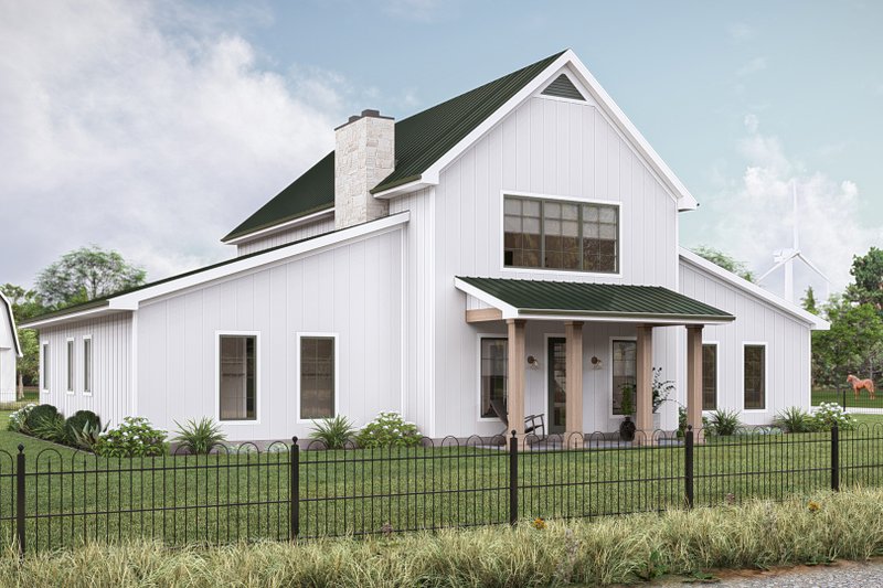 Architectural House Design - Barndominium Exterior - Front Elevation Plan #455-512
