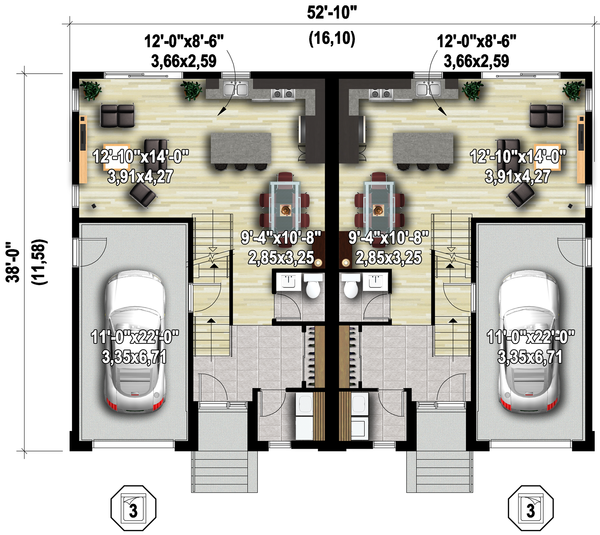 Contemporary Floor Plan - Main Floor Plan #25-4611