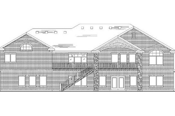 Exterior - Rear Elevation for Traditional House Plan #5-258 - 3 bed, 3.5 bath