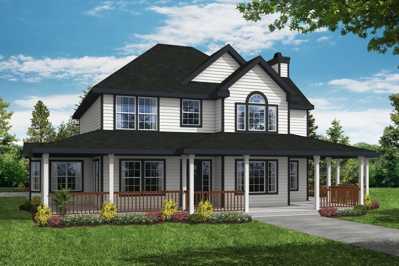 House Design - Country Exterior - Front Elevation Plan #124-285