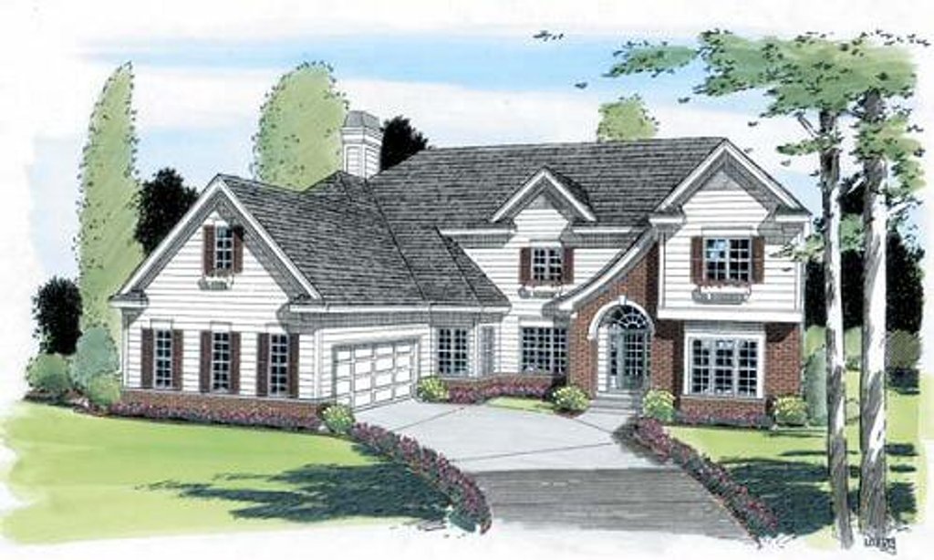 Exterior - Front Elevation 2 for Colonial House Plan #312-608 - 4 bed, 2.5 bath