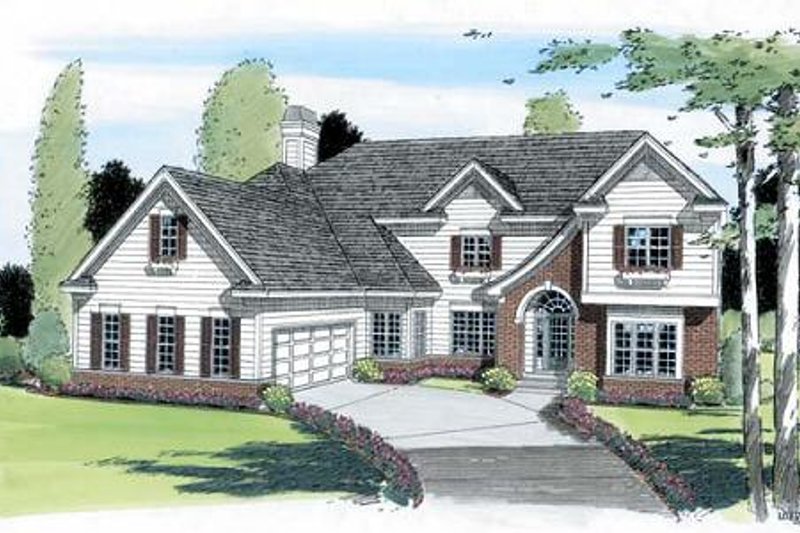Exterior - Front Elevation 2 for Colonial House Plan #312-608 - 4 bed, 2.5 bath