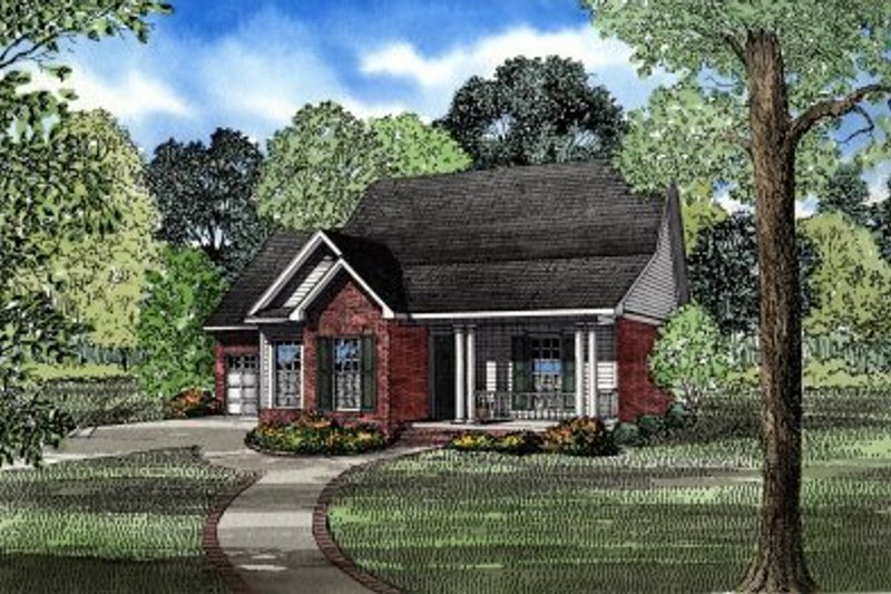 Traditional Style House Plan - 3 Beds 2 Baths 1289 Sq/Ft Plan #17-198