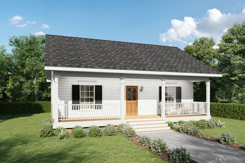 Country Style House Plan - 2 Beds 1 Baths 864 Sq/Ft Plan #44-203