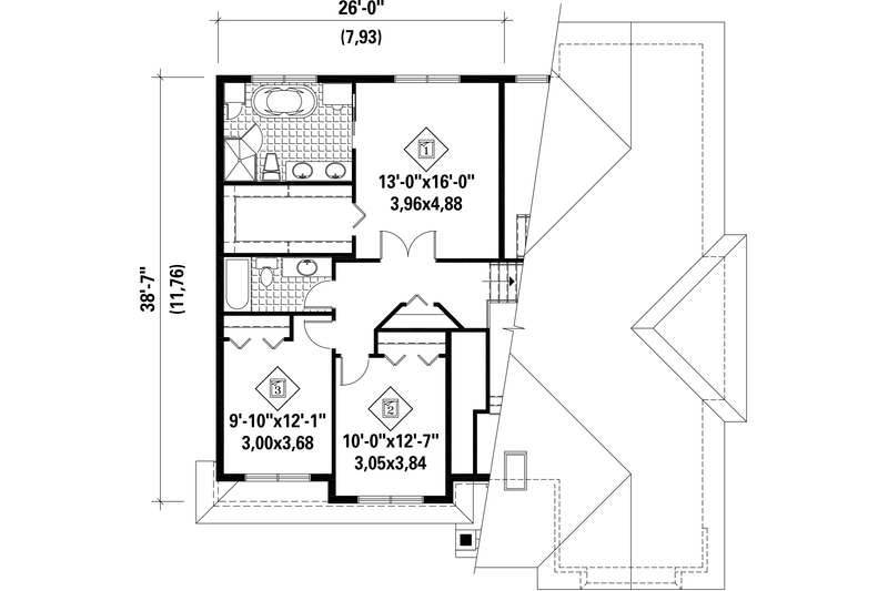 House Plan Design - Floor Plan - Upper Floor for Traditional House Plan #25-4452 - 3 bed, 2 bath