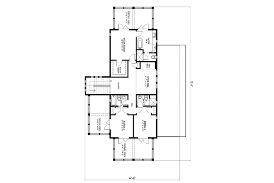 Floor Plan - Upper Floor for Beach House Plan #443-2 - 4 bed, 4.5 bath