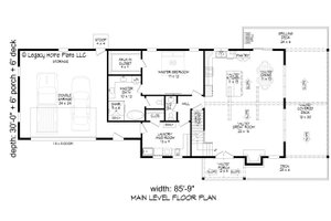 Floor Plan - Main Floor for Cabin House Plan #932-1342 - 3 bed, 2.5 bath