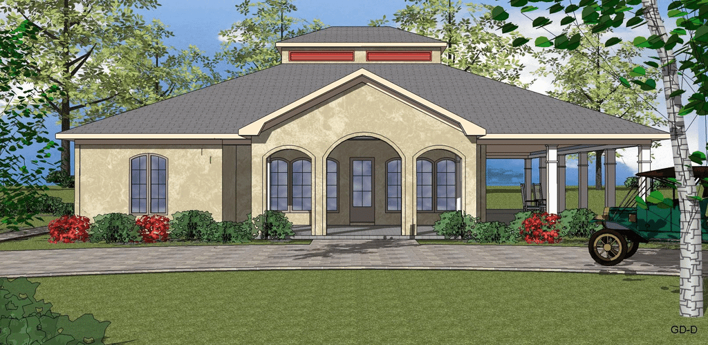 Exterior - Front Elevation 2 for Southern House Plan #8-263 - 2 bed, 2.5 bath