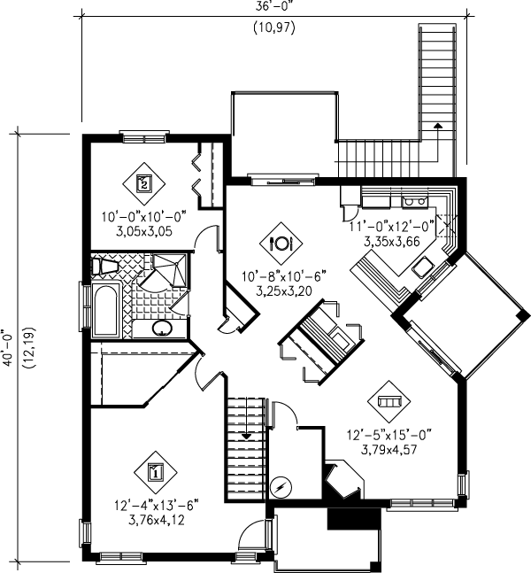 Traditional Floor Plan - Upper Floor Plan #25-348