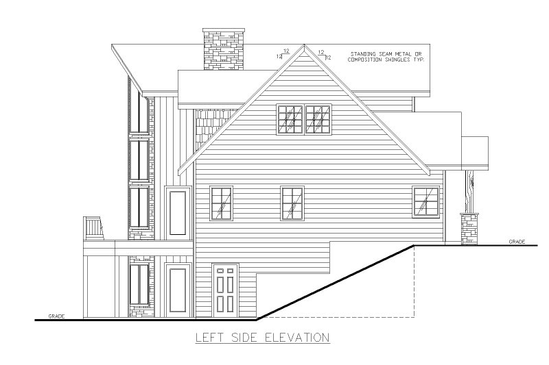 Architectural House Design - Exterior - Other Elevation 1 for Farmhouse House Plan #117-951 - 3 bed, 3.5 bath