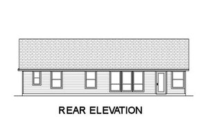 Exterior - Rear Elevation for Ranch House Plan #84-469 - 3 bed, 2 bath