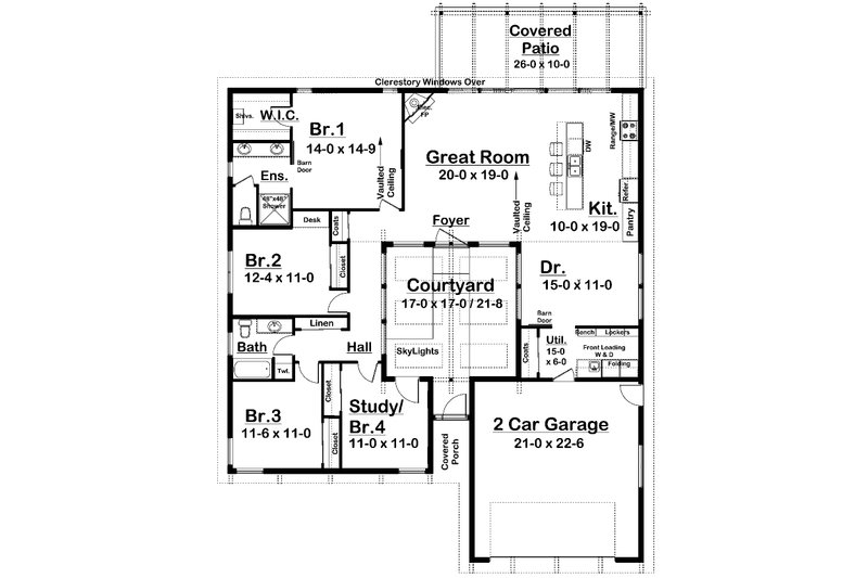 Dream House Plan - Floor Plan - Main Floor for Contemporary House Plan #126-306 - 4 bed, 2 bath