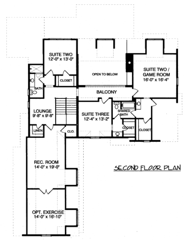 European Floor Plan - Upper Floor Plan #413-801
