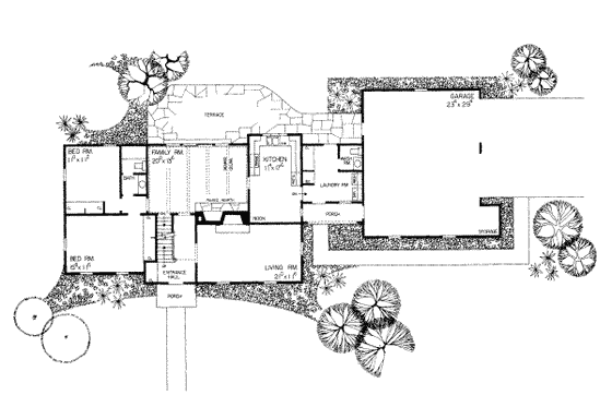 Floor Plan - Main Floor for Colonial House Plan #72-349 - 4 bed, 3.5 bath