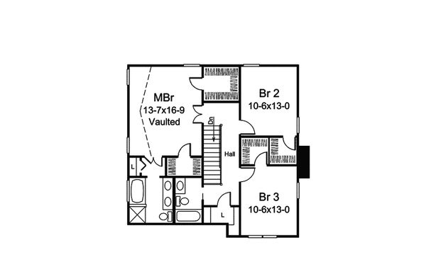Architectural House Design - Traditional Floor Plan - Upper Floor Plan #57-693