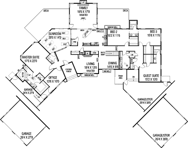 Dream House Plan - Ranch Floor Plan - Main Floor Plan #60-595