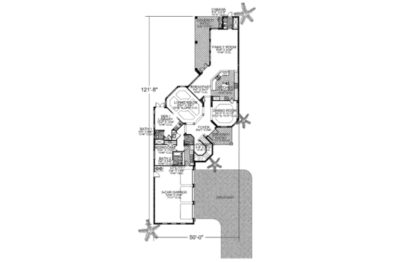 Floor Plan - Main Floor for Mediterranean House Plan #420-242 - 6 bed, 7.5 bath