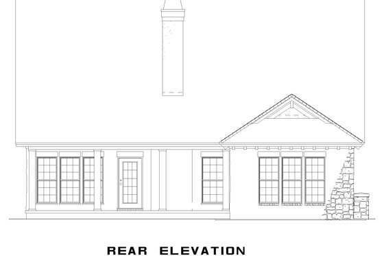 Exterior - Rear Elevation for Mediterranean House Plan #17-2920 - 4 bed, 3 bath