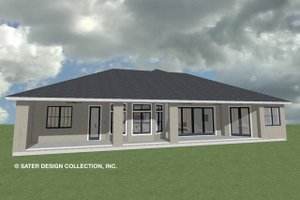 Exterior - Rear Elevation 1 for Ranch House Plan #930-487 - 3 bed, 3.5 bath