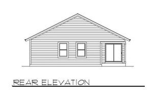 Exterior - Rear Elevation for Bungalow House Plan #116-262 - 3 bed, 2 bath
