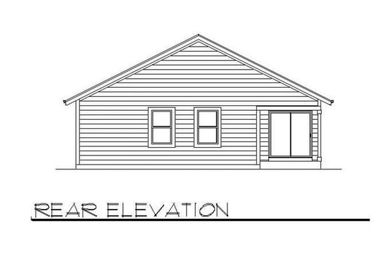 Exterior - Rear Elevation for Bungalow House Plan #116-262 - 3 bed, 2 bath