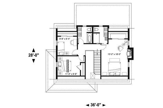 Floor Plan - Upper Floor for Country House Plan #23-2670 - 3 bed, 2.5 bath