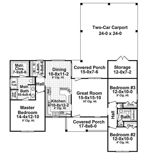 Architectural House Design - Country Floor Plan - Main Floor Plan #21-319