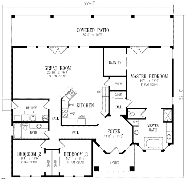 Adobe / Southwestern Floor Plan - Main Floor Plan #1-427