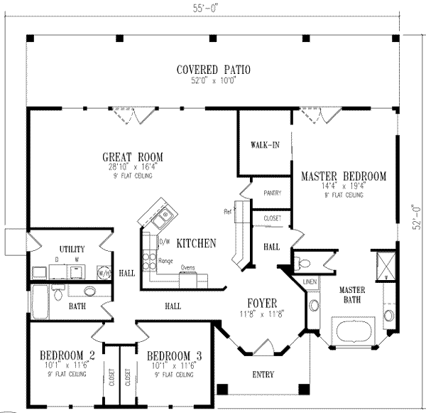 Home Plan - Adobe / Southwestern Floor Plan - Main Floor Plan #1-427