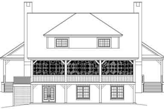 Exterior - Rear Elevation for Southern House Plan #81-731 - 3 bed, 2.5 bath