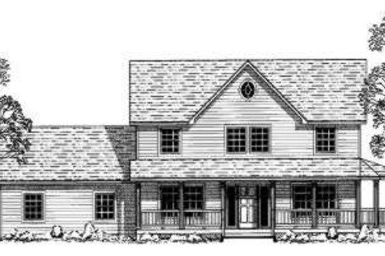 Exterior - Front Elevation for Country House Plan #303-353 - 4 bed, 2 bath