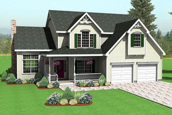 Exterior - Front Elevation for Traditional House Plan #75-178 - 3 bed, 2.5 bath