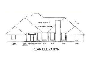 Exterior - Rear Elevation for Traditional House Plan #65-101 - 4 bed, 3.5 bath