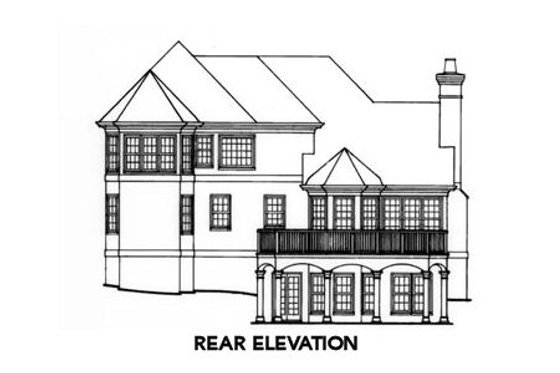 Exterior - Rear Elevation for Colonial House Plan #429-33 - 4 bed, 3.5 bath