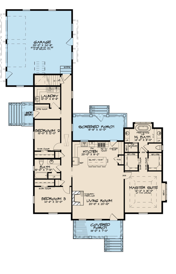 House Blueprint - Farmhouse Floor Plan - Main Floor Plan #923-116