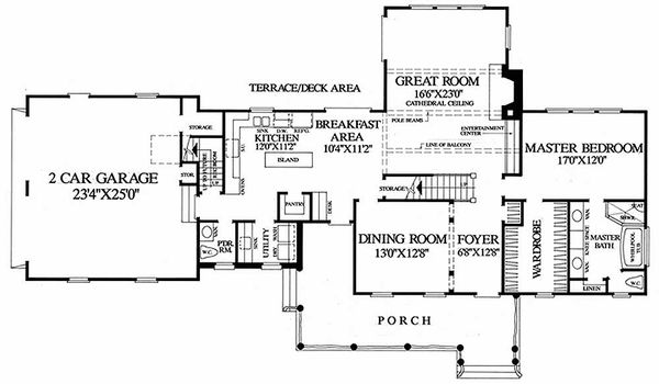 Country Floor Plan - Main Floor Plan #137-131