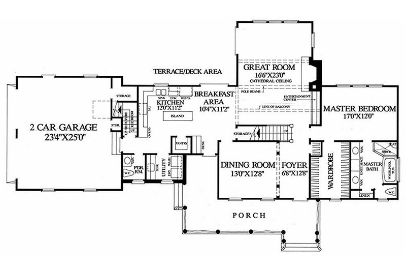Home Plan - Floor Plan - Main Floor for Country House Plan #137-131 - 3 bed, 2 bath