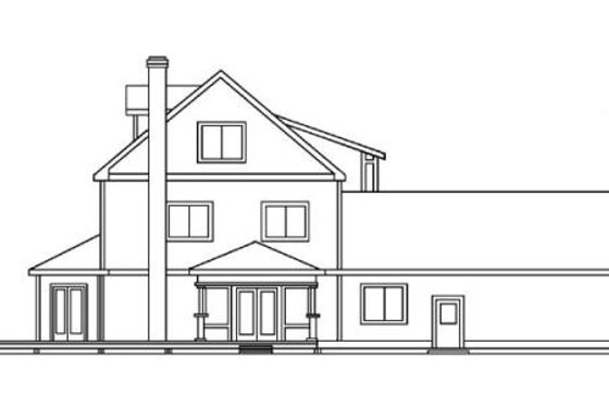 Exterior - Rear Elevation for Country House Plan #60-128 - 6 bed, 4 bath
