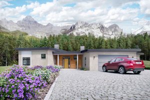 Exterior - Front Elevation 3 for Modern House Plan #924-15 - 3 bed, 2.5 bath