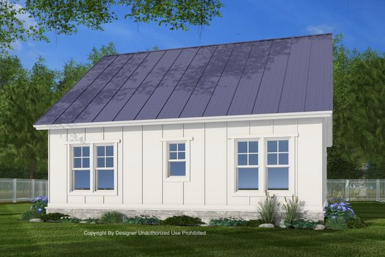 Exterior - Rear Elevation 1 for Bungalow House Plan #51-1438 - 2 bed, 1 bath