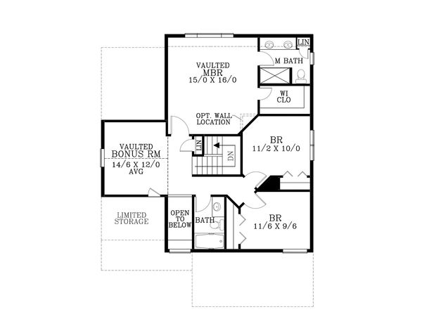 Craftsman Floor Plan - Upper Floor Plan #53-550