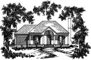 Southern Exterior - Front Elevation Plan #36-104