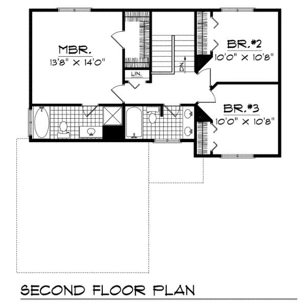 House Plan Design - Traditional Floor Plan - Upper Floor Plan #70-139