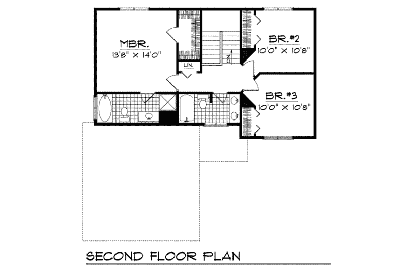 Dream House Plan - Floor Plan - Upper Floor for Traditional House Plan #70-139 - 3 bed, 2.5 bath