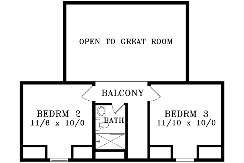 Dream House Plan - Floor Plan - Upper Floor for Traditional House Plan #1-1373 - 3 bed, 2.5 bath