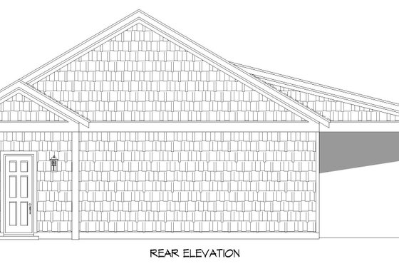Exterior - Rear Elevation for Farmhouse House Plan #932-664, 0 bath
