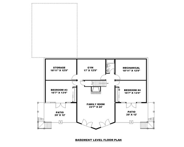 Dream House Plan - Farmhouse Floor Plan - Lower Floor Plan #117-956