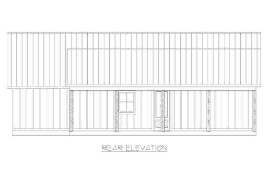 Exterior - Rear Elevation for Farmhouse House Plan #1074-120 - 3 bed, 2 bath