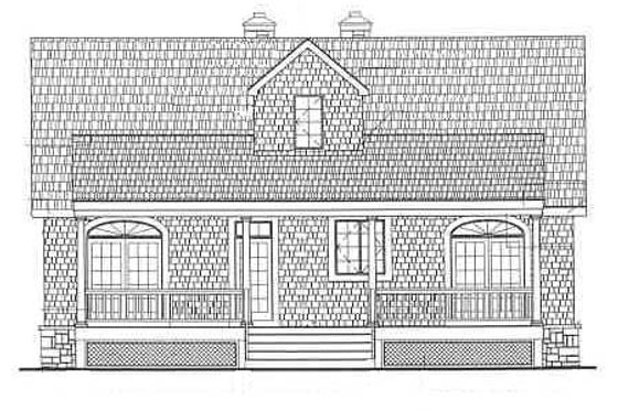 Exterior - Rear Elevation for Cottage House Plan #456-25 - 3 bed, 2.5 bath