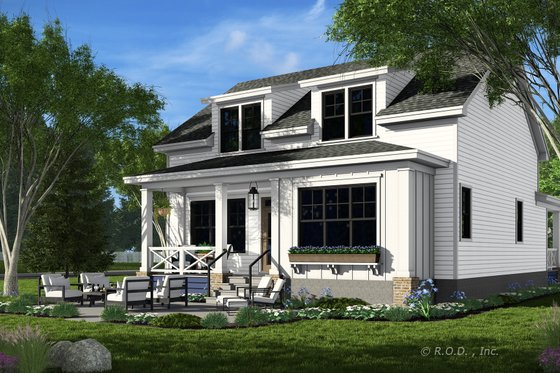Exterior - Rear Elevation for Farmhouse House Plan #51-1455 - 3 bed, 3.5 bath